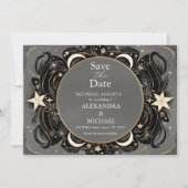 Hemelse Maan Sterrennacht Boho Bruiloft Save The Date (Voorkant)