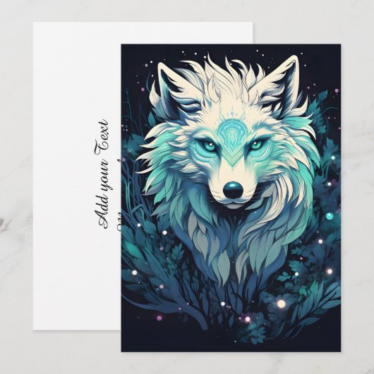 Hemelse Maan Wilde Wolf Aankondiging (Voorkant / Achterkant)