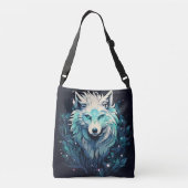 Hemelse Maan Wilde Wolf Crossbody Tas (Achterkant)
