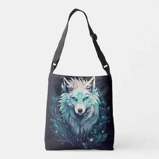 Hemelse Maan Wilde Wolf Crossbody Tas (Achterkant)