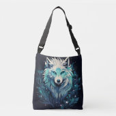 Hemelse Maan Wilde Wolf Crossbody Tas (Voorkant)