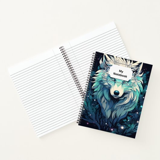 Hemelse Maan Wilde Wolf Notitieboek (Binnen)