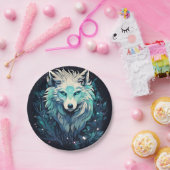 Hemelse Maan Wilde Wolf Papieren Bordje (Feest)