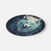 Hemelse Maan Wilde Wolf Papieren Bordje (Gekanteld)