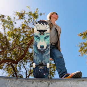 Hemelse Maan Wilde Wolf Persoonlijk Skateboard