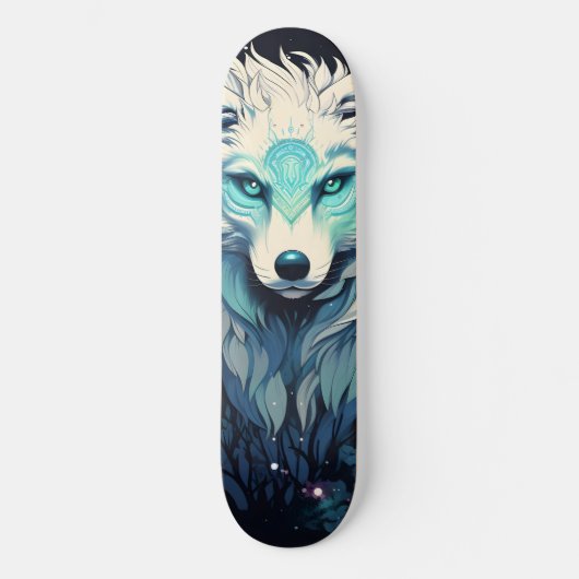 Hemelse Maan Wilde Wolf Persoonlijk Skateboard (Voorkant)