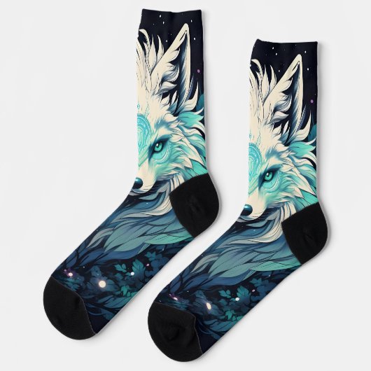 Hemelse Maan Wilde Wolf Sokken (Links)