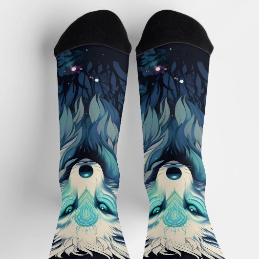Hemelse Maan Wilde Wolf Sokken (Top)