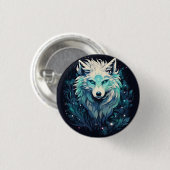 Hemelse Maan Woeste Wolf Ronde Button 3,2 Cm (Voorkant /achterkant)
