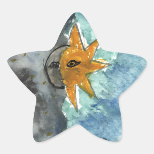 Hemelse maan zon sticker