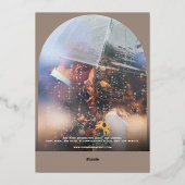 Hemelse Maan & Zonnekam Monogram Huwelijk Folie Uitnodiging (Achterkant)