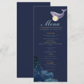 Hemelse Maandelijkse Baby Shower Menukaart | Walvi (Voorkant / Achterkant)
