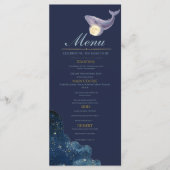 Hemelse Maandelijkse Baby Shower Menukaart | Walvi (Voorkant)