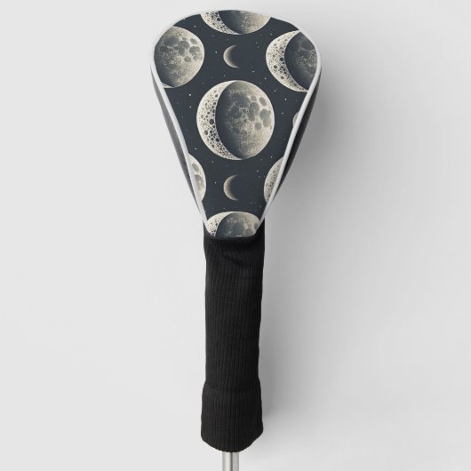 Hemelse Maanfase (1) Golfheadcover (Voorkant)