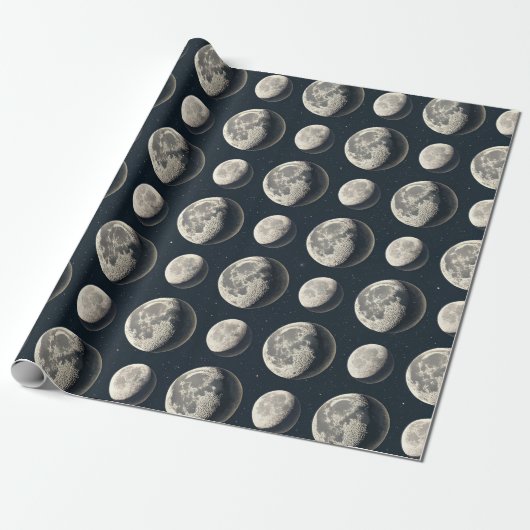 Hemelse Maanfase (3) Cadeaupapier (Uitgerold)