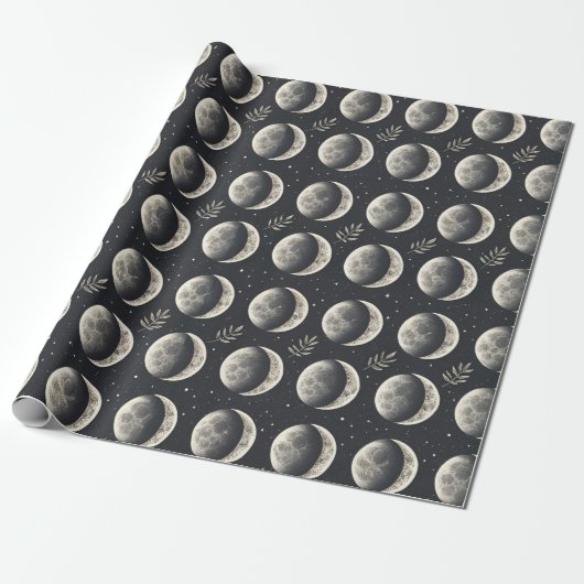 Hemelse Maanfase (6) Cadeaupapier (Uitgerold)