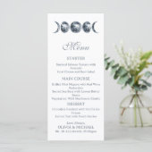 Hemelse Maanfasen Boho Bewerkbare Trouwmenu Menu (Staand voorkant)