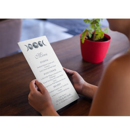 Hemelse Maanfasen Boho Bewerkbare Trouwmenu Menu