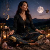Hemelse Maanfasen Botanische Astrologie Leggings