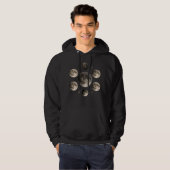 Hemelse Maanfasen Mandala Astronomie Kunst Hoodie (Voorkant volledig)