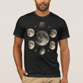 Hemelse Maanfasen Mandala Astronomie Kunst T-shirt