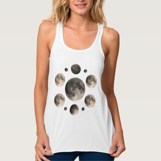 Hemelse Maanfasen Mandala Astronomie Kunst Tanktop (Voorkant)