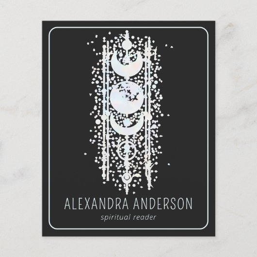 Hemelse Maanfasen Mystieke Spirituele QR-code Flyer (Voorkant)