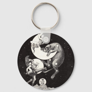 Hemelse Maanhemel Universum God Nacht Illustratie Sleutelhanger