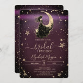 Hemelse Maanmeisje Sterren Luncheon Bordeaux Kaart (Voorkant / Achterkant)