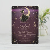 Hemelse Maanmeisje Sterren Luncheon Bordeaux Kaart (Staand voorkant)