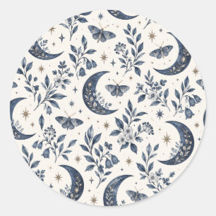 Hemelse Maanmot Wilde Bloem Ronde Sticker