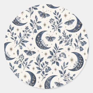 Hemelse Maanmot Wilde Bloem Ronde Sticker
