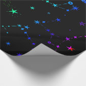 hemelse maanster constellatie regenboog cadeaupapier (Hoek)
