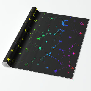 hemelse maanster constellatie regenboog cadeaupapier