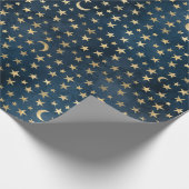 hemelse magie maan en sterrenpatroon cadeaupapier (Hoek)