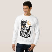 Hemelse Magie Zwarte Kat Liefhebber Design Trui (Voorkant volledig)