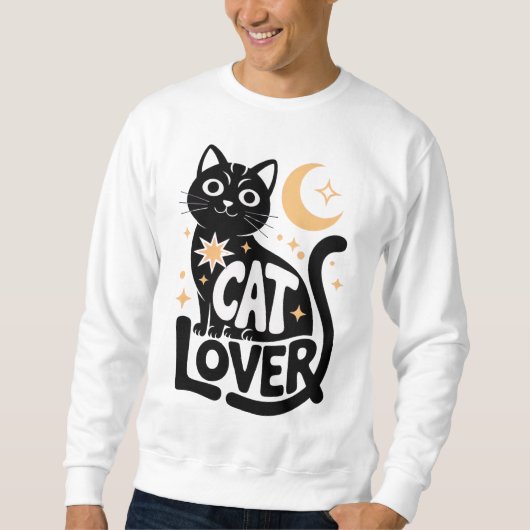 Hemelse Magie Zwarte Kat Liefhebber Design Trui (Voorkant)