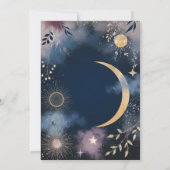 Hemelse Magische Maan & Sterren bruiloft Kaart (Achterkant)