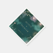 Hemelse Magische Maan & Sterren Emerald Wedding Servet (Hoek)