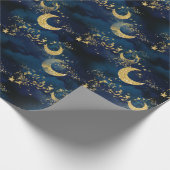 hemelse magische manonen en sterrenpatroon cadeaupapier (Hoek)