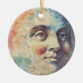 Hemelse Man in de Maan - Aquarel Kunst Keramisch Ornament (Voorkant)