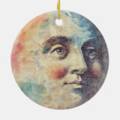 Hemelse Man in de Maan - Aquarel Kunst Keramisch Ornament (Achterkant)