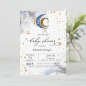 Hemelse manen, Sterren Baby shower Kaart (Staand voorkant)