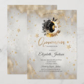 Hemelse manen, sterren Bloem Quinceanera Kaart (Voorkant / Achterkant)