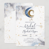 Hemelse manen, sterren bruids lunch kaart (Voorkant / Achterkant)