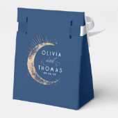 Hemelse Marine Blauw en Goud Huwelijk Dank U Bedankdoosjes (Achterkant)