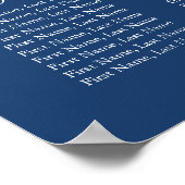 Hemelse Marine Blauw en Goud Trouwstoel Grafiek Poster (Hoek)