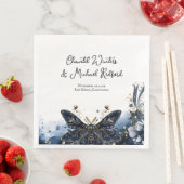 Hemelse Marine Blauw en Gouden Maan Huwelijk Welko Servet (Insitu)