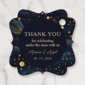 Hemelse Marine Gouden Bruiloft Dank Je Bedankjes Labels (Achterkant)