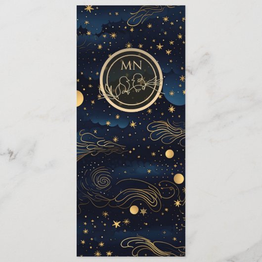 Hemelse Marine Gouden Bruiloft Menu (Achterkant)